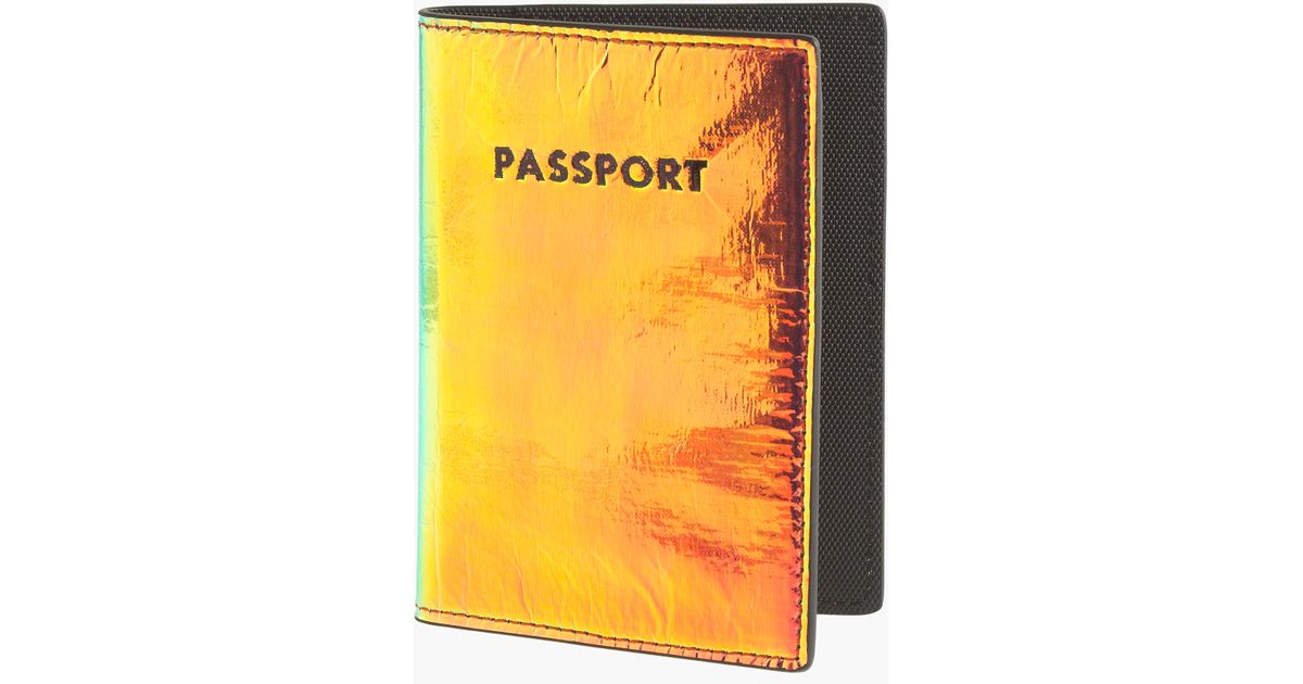 Lyst J.Crew Iridescent Hologram Passport Case in Yellow
