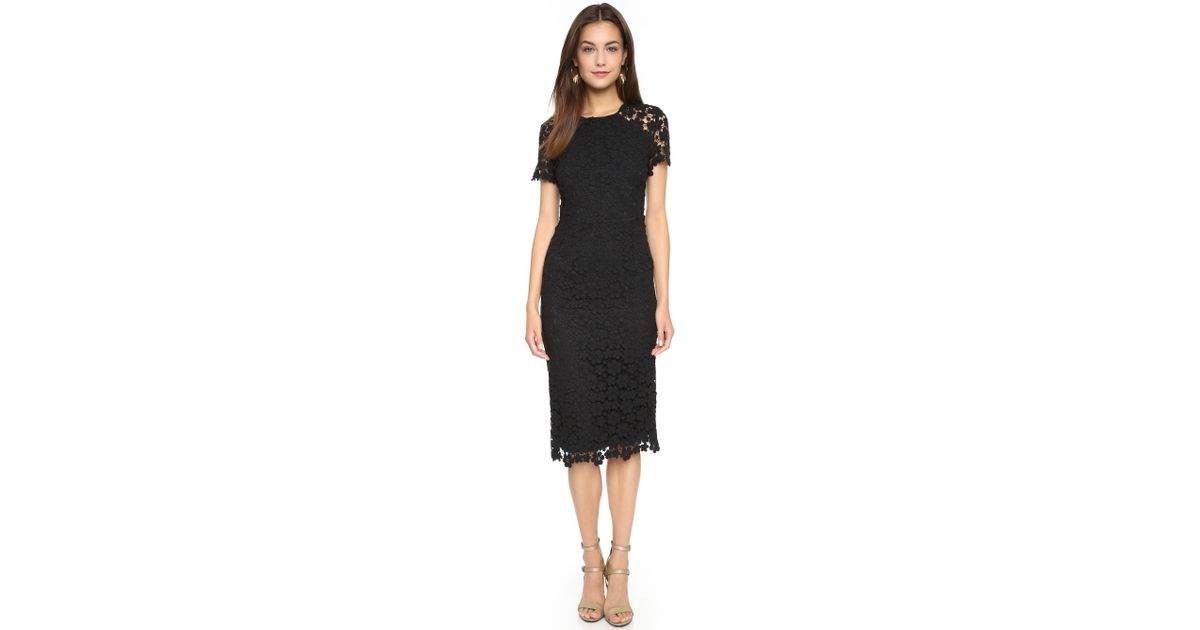 Shoshanna black shop lace dress