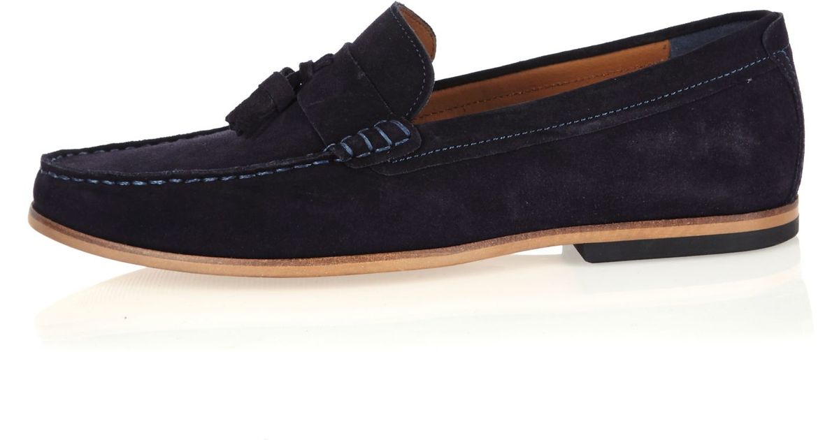 river island blue loafers