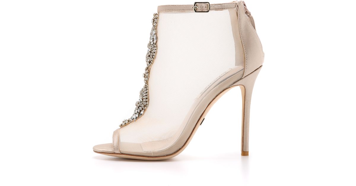jewel badgley mischka anastasia mesh peep toe dress booties Badgley Mischka Women's Tamera Mesh Open Toe Sandals