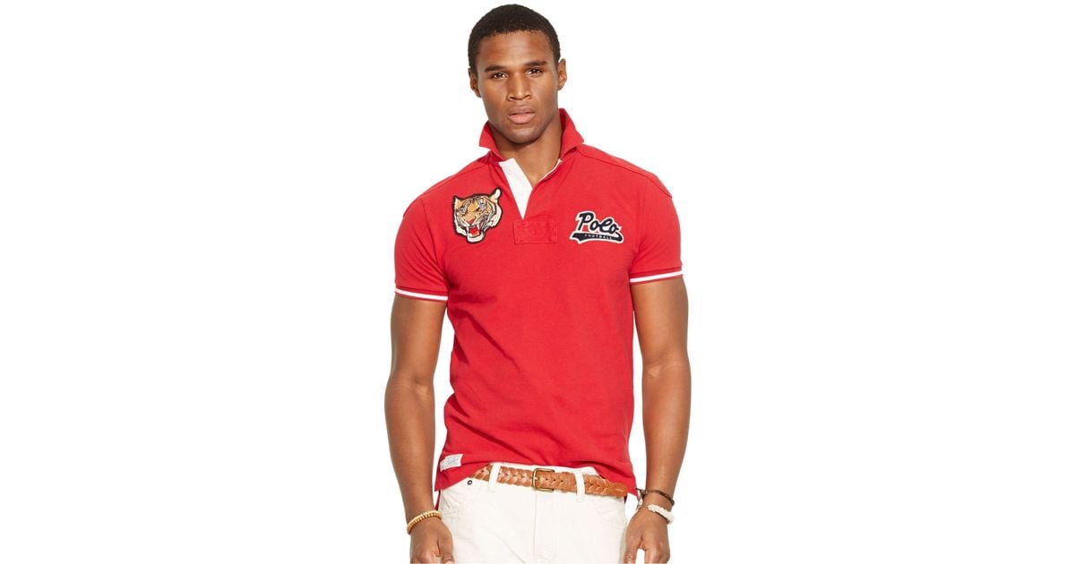 Polo Ralph Lauren Custom-Fit Tiger Polo Shirt in Red for Men | Lyst