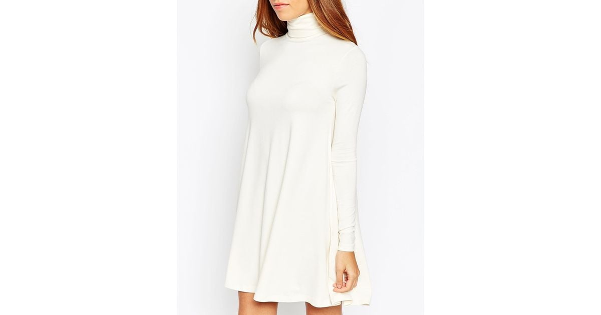 cream polo neck dress