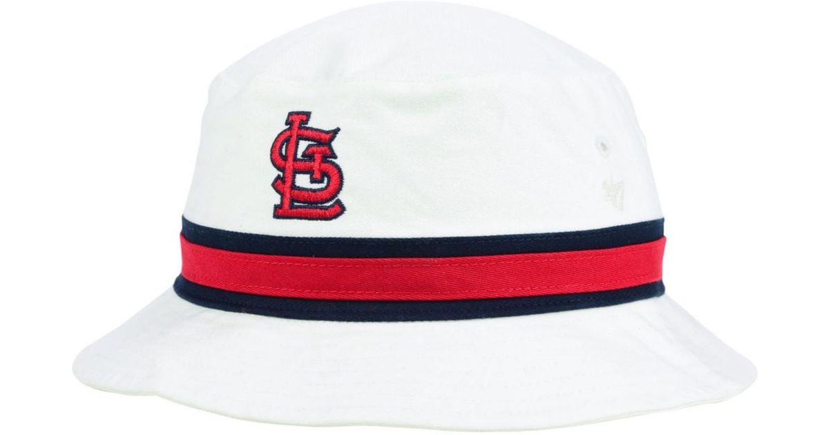47 Brand St. Louis Cardinals Striped Bucket Hat in White
