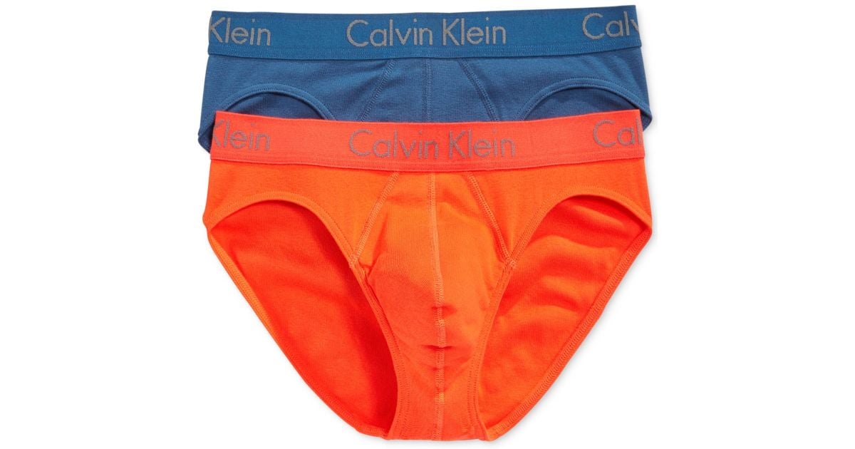 Calvin Klein Body Hip Brief 2 Pack U1803 In Orange For Men Aurora