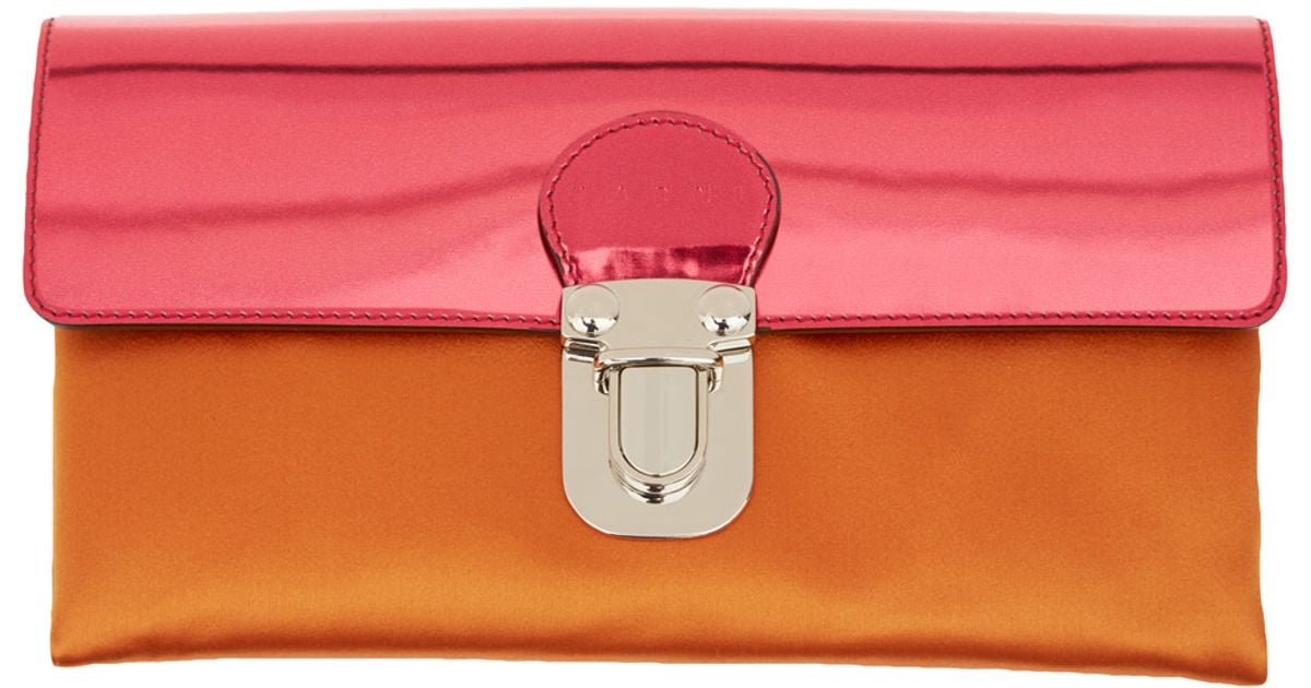 Marni Metallic Orange And Pink Clutch Bag Lyst