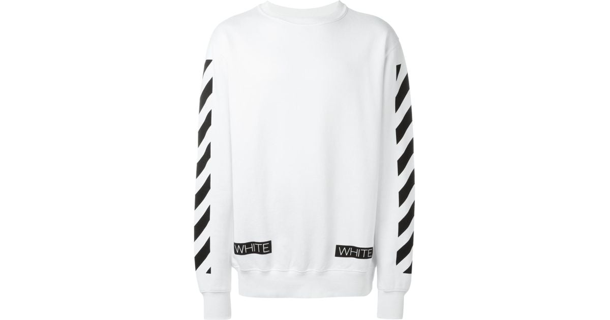 Off-White c/o Virgil Abloh Crewneck Sweatshirt in Black for Men - Lyst