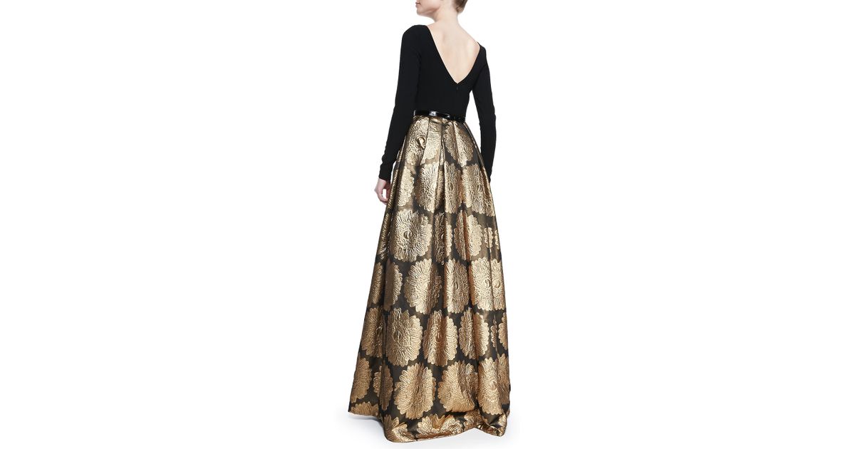 theia long sleeve gown