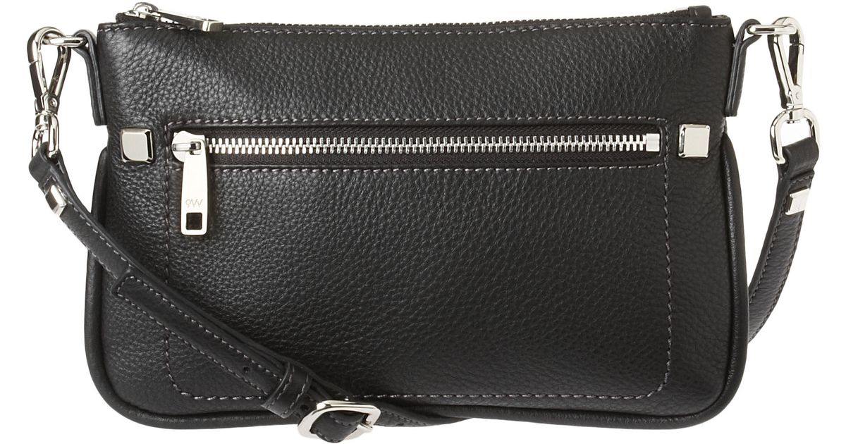 Lyst Nine West Hudson Leather Crossbody Bag In Black
