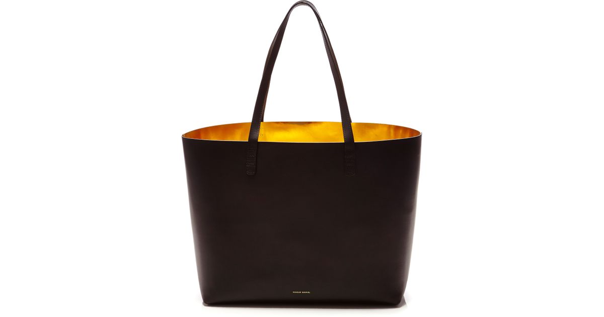 Mansur Gavriel Large Tote in Black with Bright Red Interior - SOLD