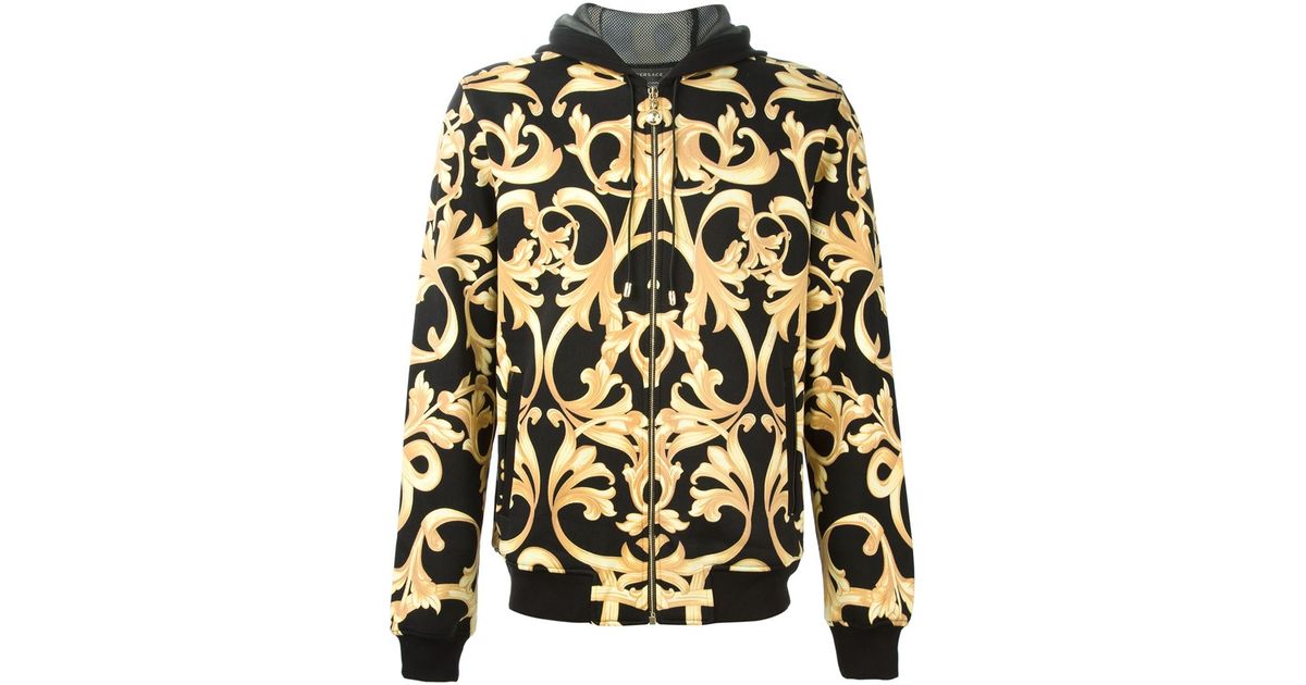 versace baroque print hoodie