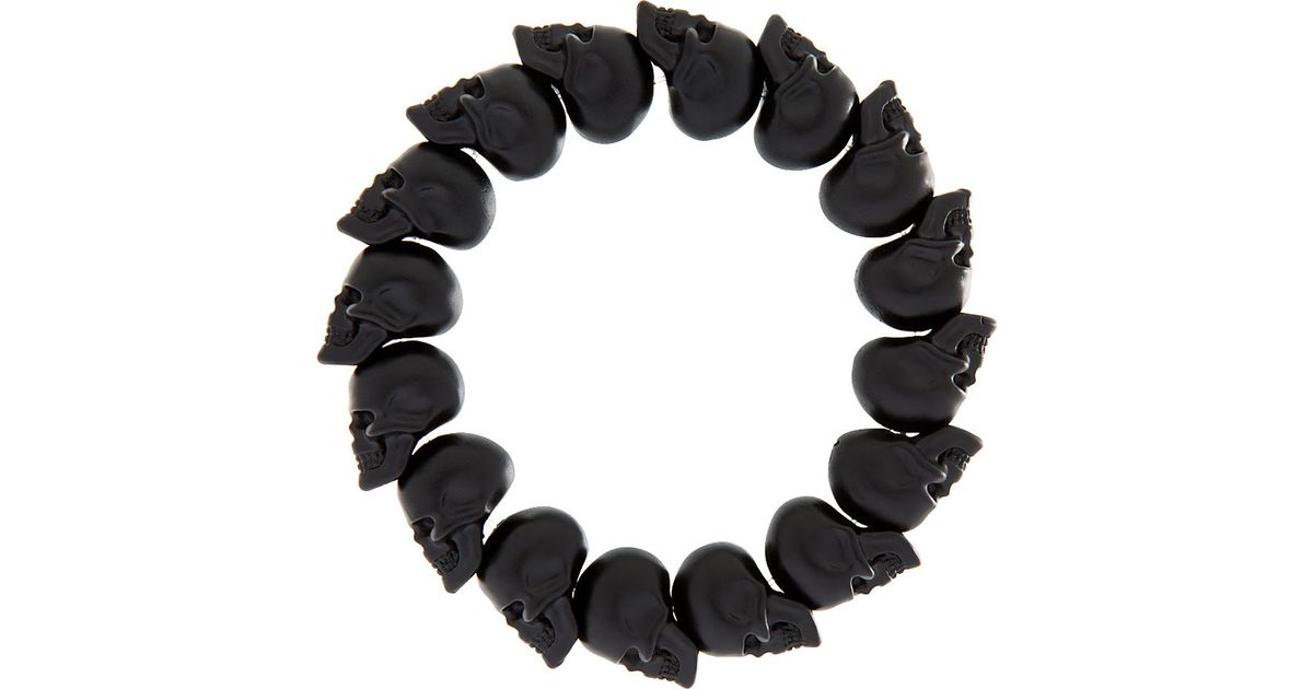 Alexander Mcqueen Skull Bead Bracelet For Men In Black For Men Lyst