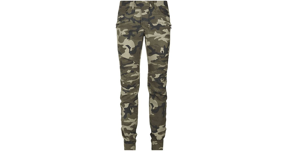 balmain camouflage jeans