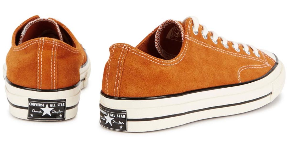 converse orange suede