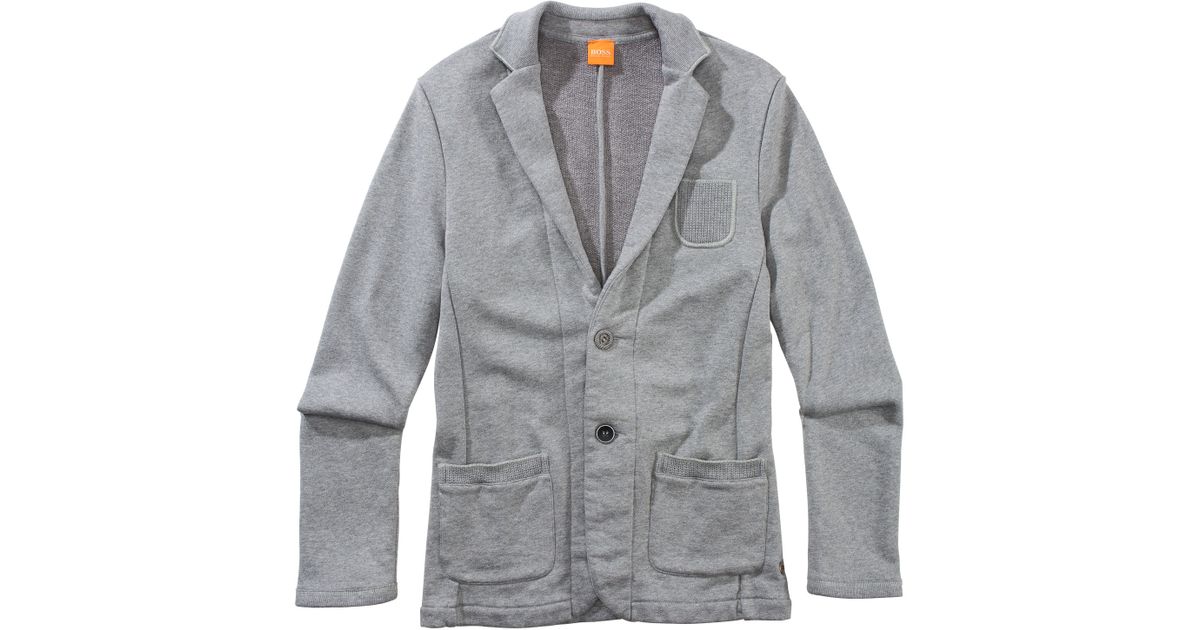 BOSS Orange Cotton Sweatshirt Jacket Wayn 1 in Grey (Grey) for Men - Lyst