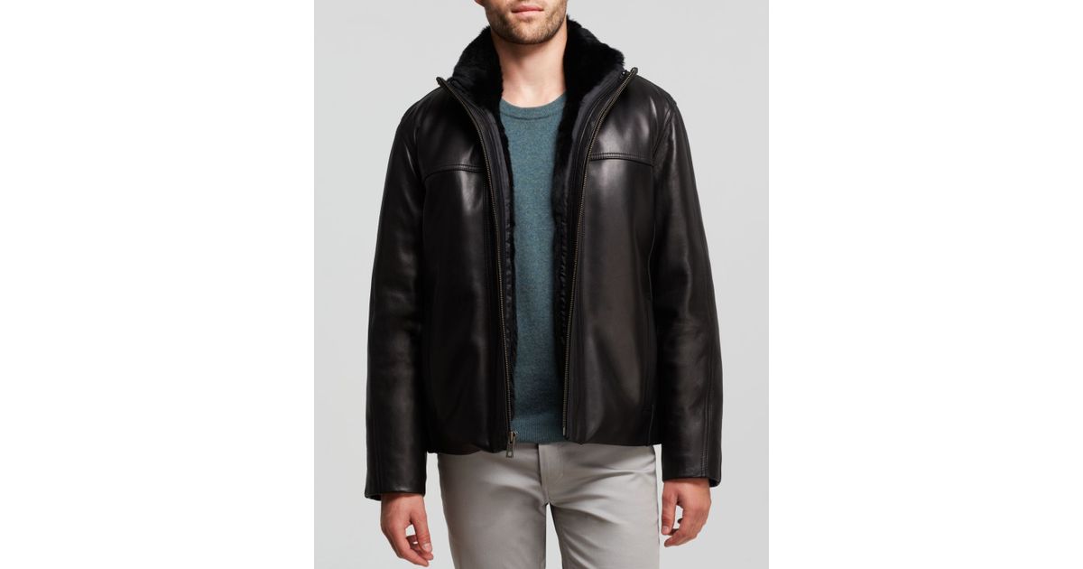 Lyst Andrew Marc Sage Smooth Leather Jacket In Black For Men