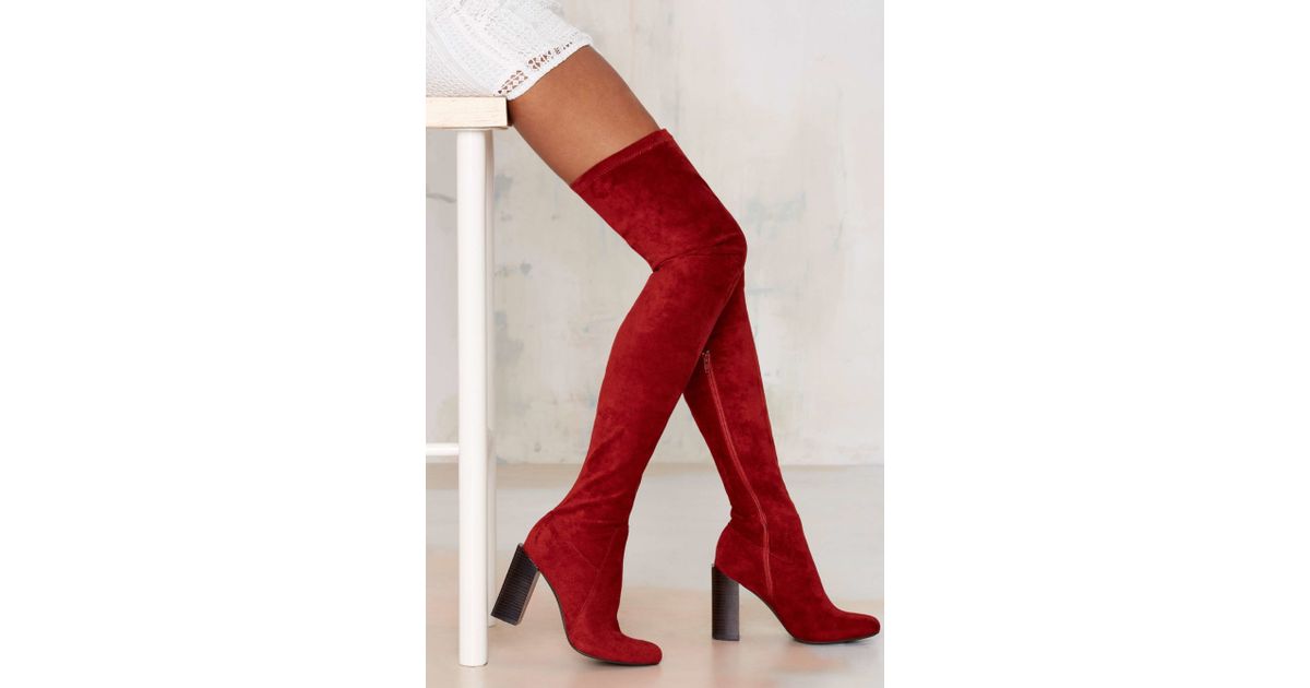 Jeffrey Campbell Perouze Thigh High Boot - Rust in Red | Lyst