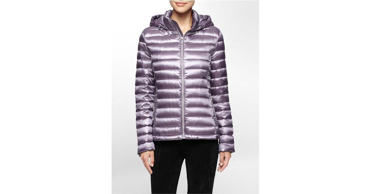 Calvin Klein White Label Lightweight Packable Hooded Down Jacket in ...