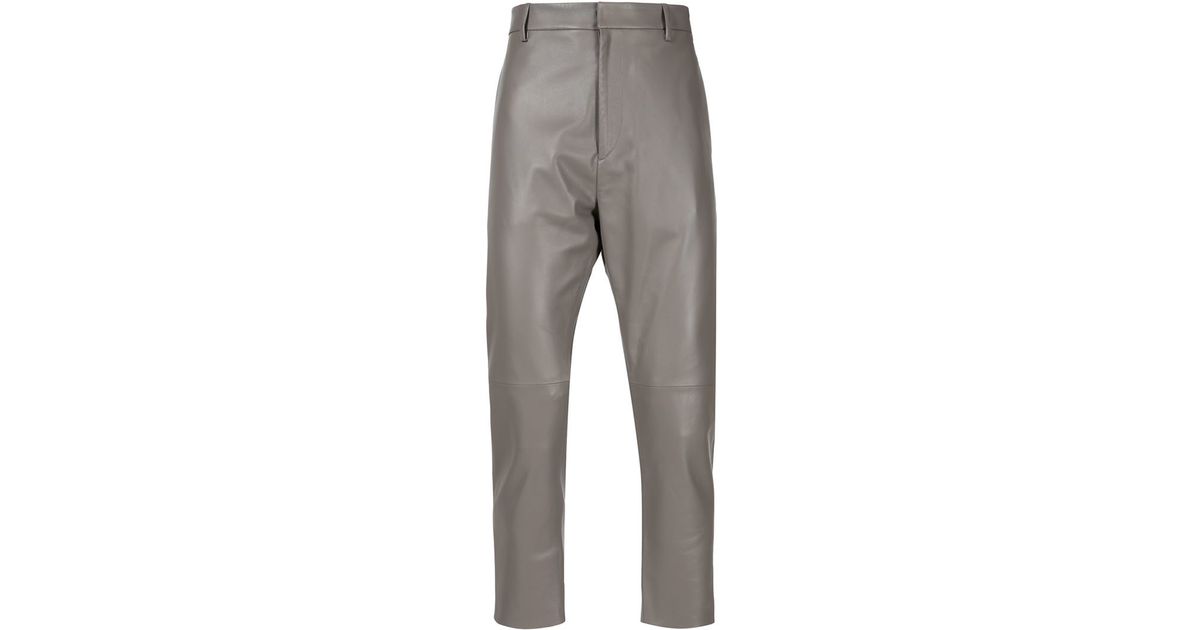 Jil Sander generation Leather Pant in Grey (Gray) for