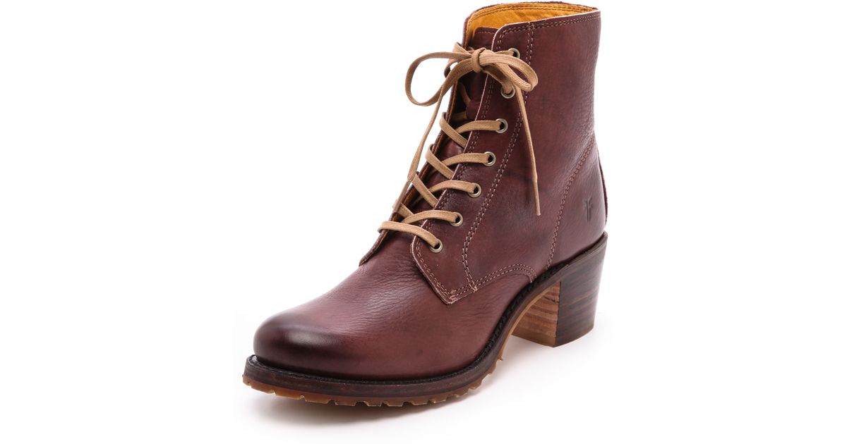 frye sabrina lace up