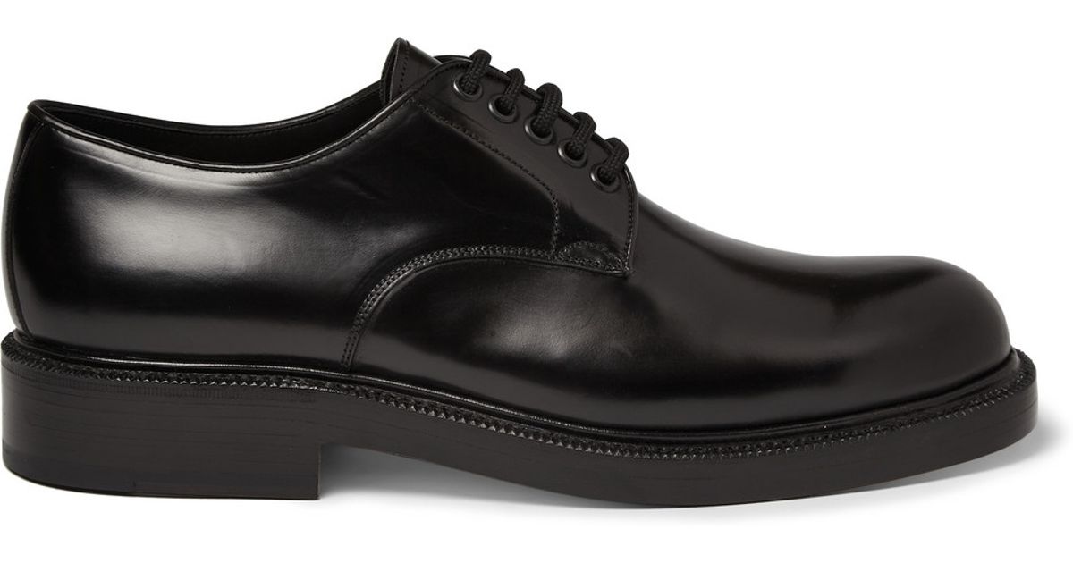 Loewe Polished-Leather Derby Shoes in Black for Men | Lyst