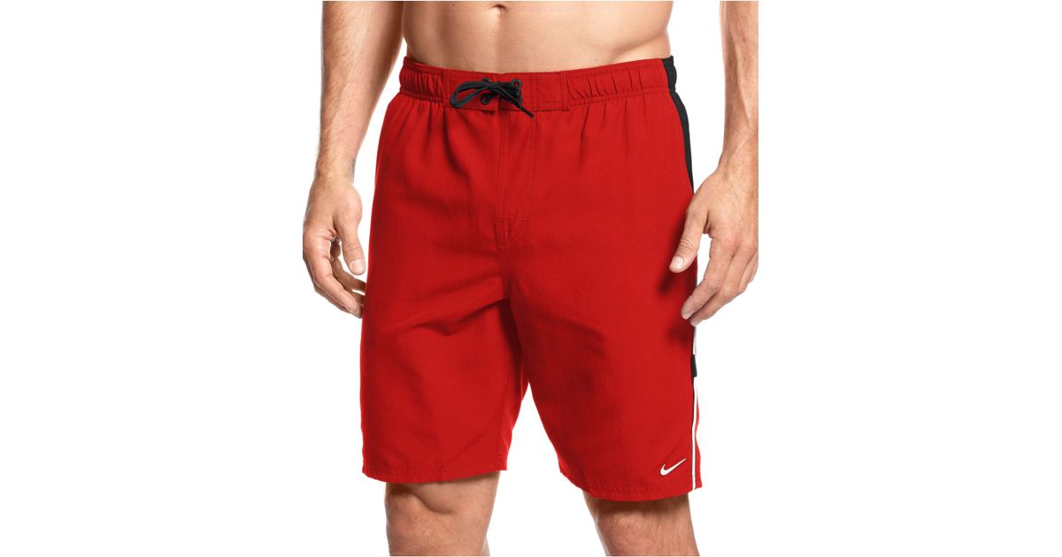 red nike swim shorts