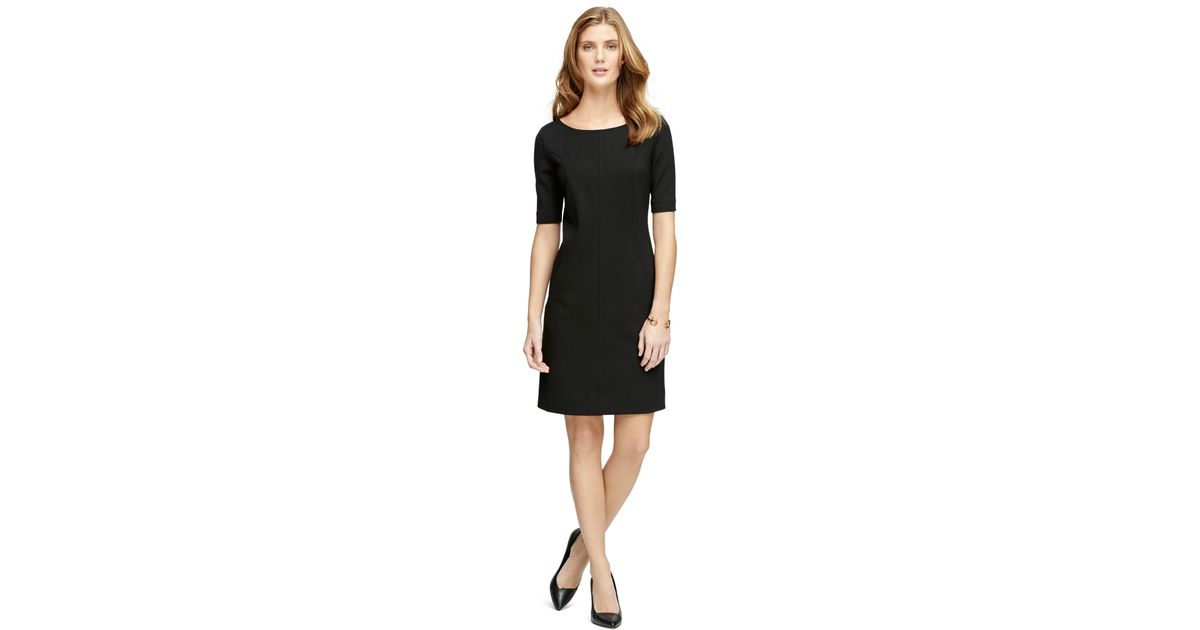 black ponte knit dress