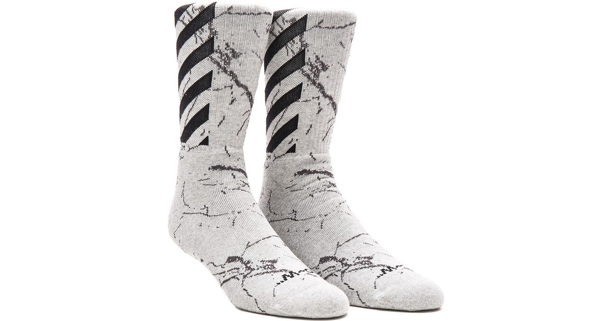 Off-White c/o Virgil Abloh Striped Socks in Grey Marble (Gray) - Lyst