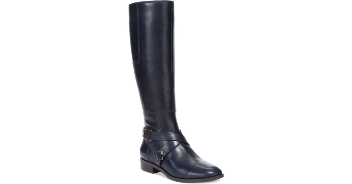 Nine West Blogger Tall Riding Boots in Blue | Lyst