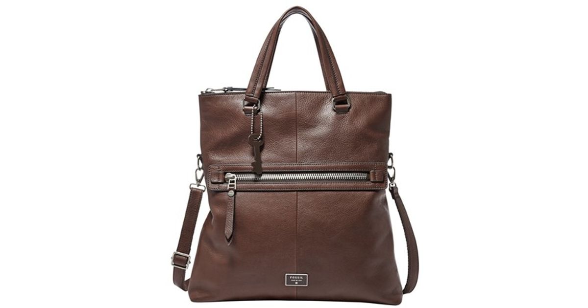Fossil Brown Dawson Foldover Tote