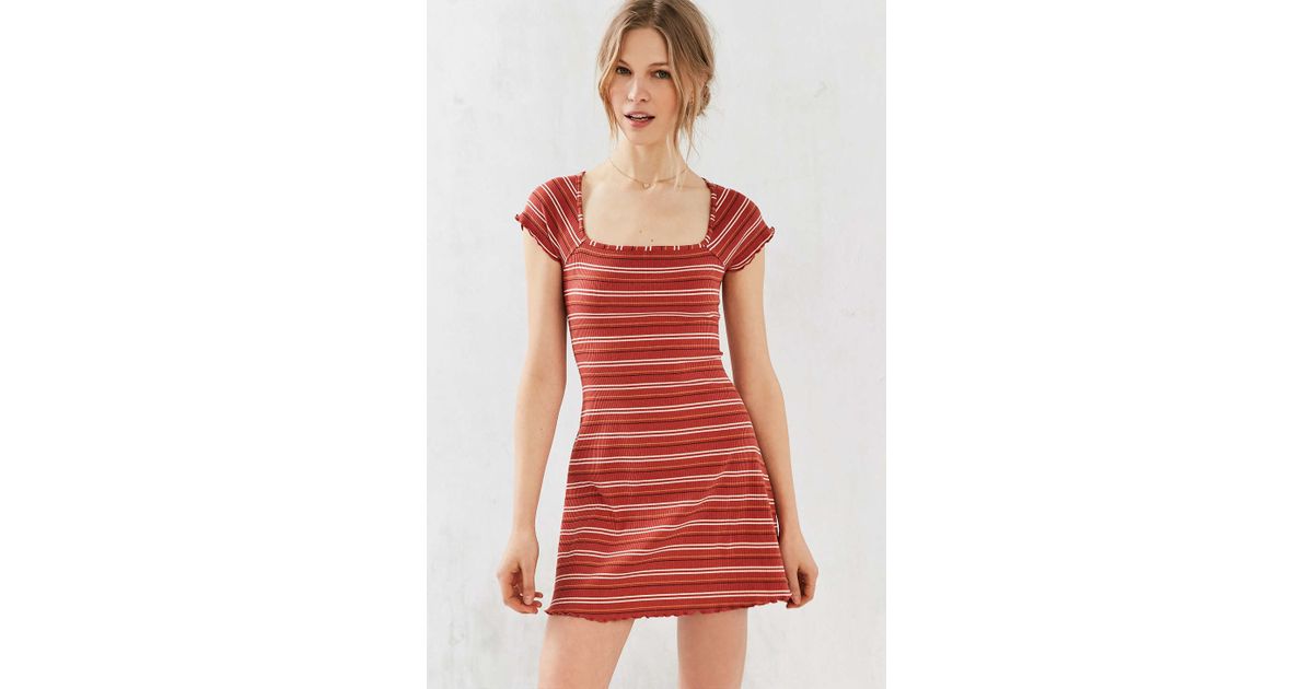 bdg gretel striped square neck mini dress in lyst bdg gretel striped square neck mini dress in lyst
