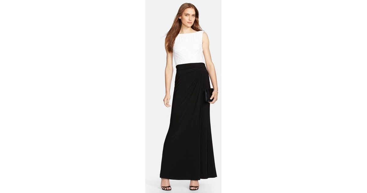Lyst Lauren By Ralph Sequin And Jersey Colorblock Gown In