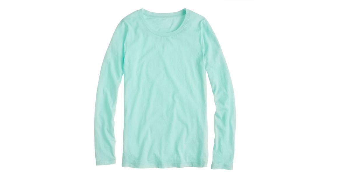 J.Crew Tissue Longsleeve Tshirt in Soft Mint (Green) Lyst