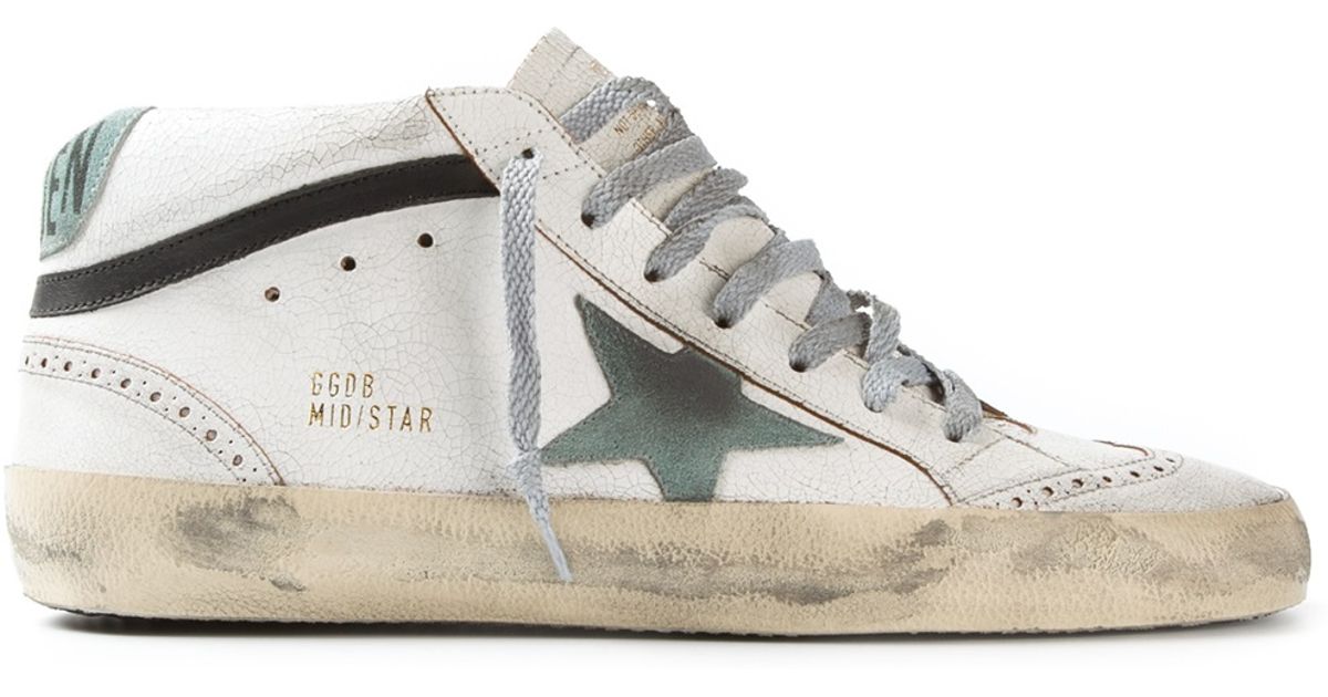 Golden Goose Mid Star Trainer in White for Men | Lyst