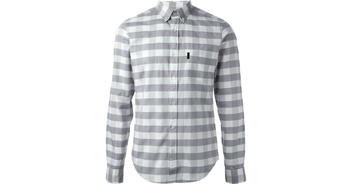 burberry grey check shirt