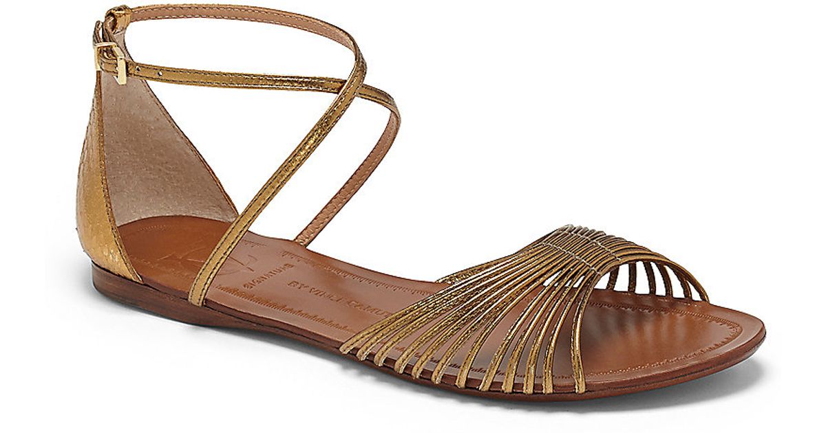 vince camuto gold flat sandals