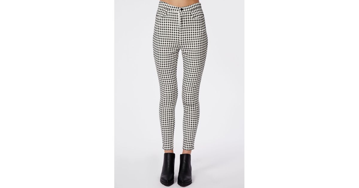 white high waisted skinny trousers
