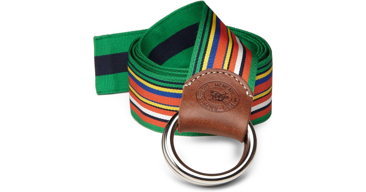 Polo Ralph Lauren Reversible Striped Ribbon Belt in Green Lyst