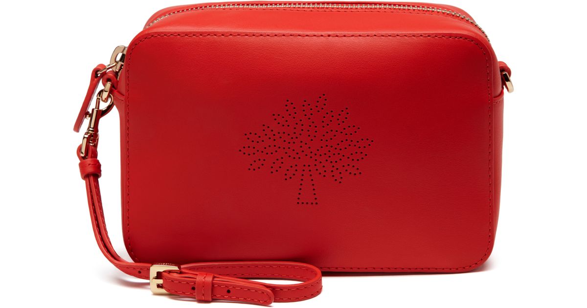 Mulberry Canvas Blossom Pochette With Strap in Red | Lyst