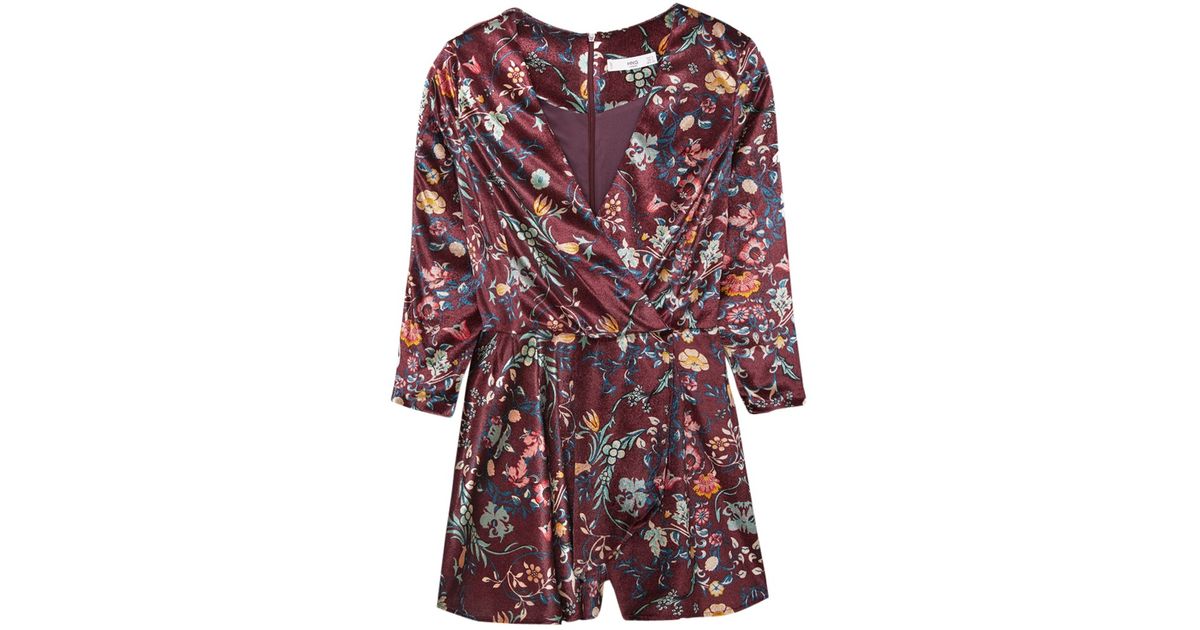 floral velvet jumpsuit