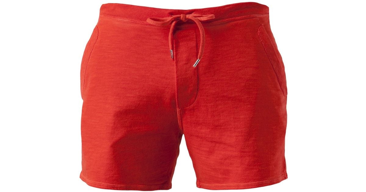 Lyst - Dsquared² Terry Cloth Shorts in Red for Men