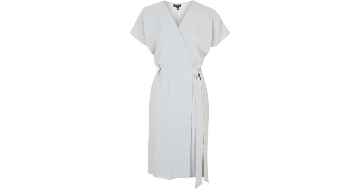 topshop blue wrap dress