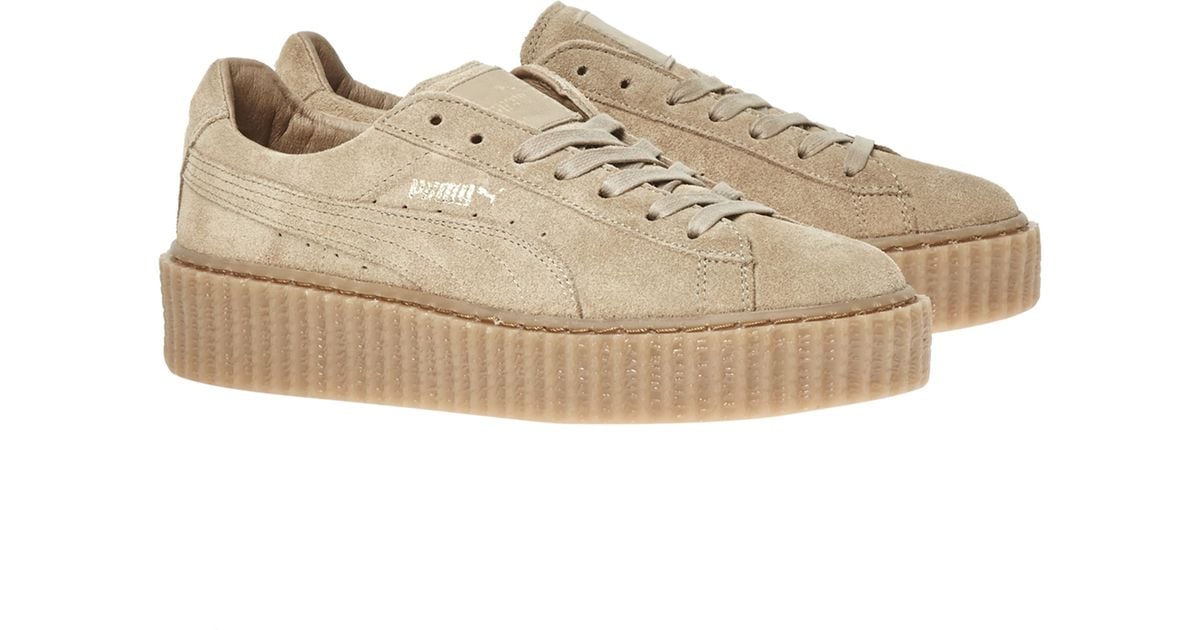 PUMA Suede Creepers in Gold (Metallic) Lyst
