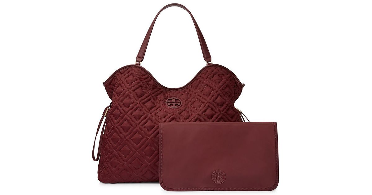 Tory Burch Marion Quilted Slouchy Baby Bag In Purple Lyst