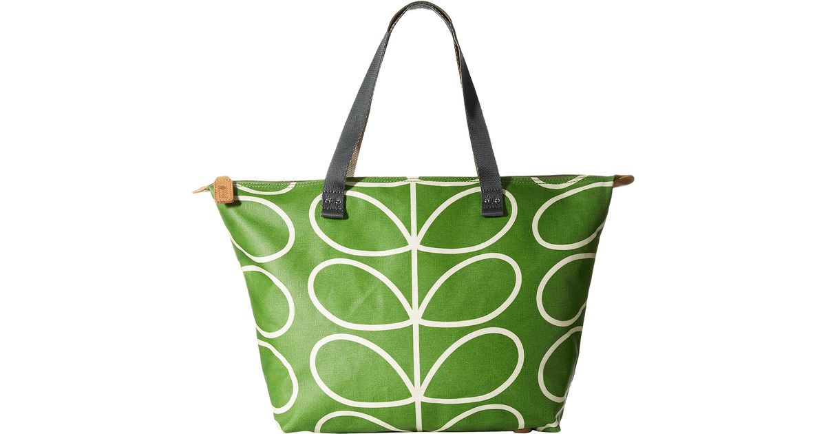 Orla Kiely Matt Laminated Giant Linear Stem Print Zip Shopper in Green |  Lyst