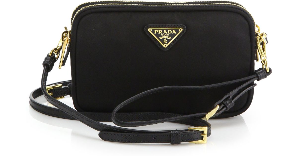 Prada Nylon Camera Bag in Black | Lyst