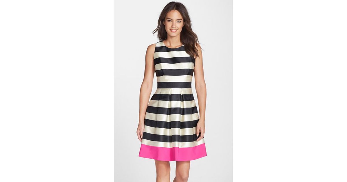 eliza j black and white dress