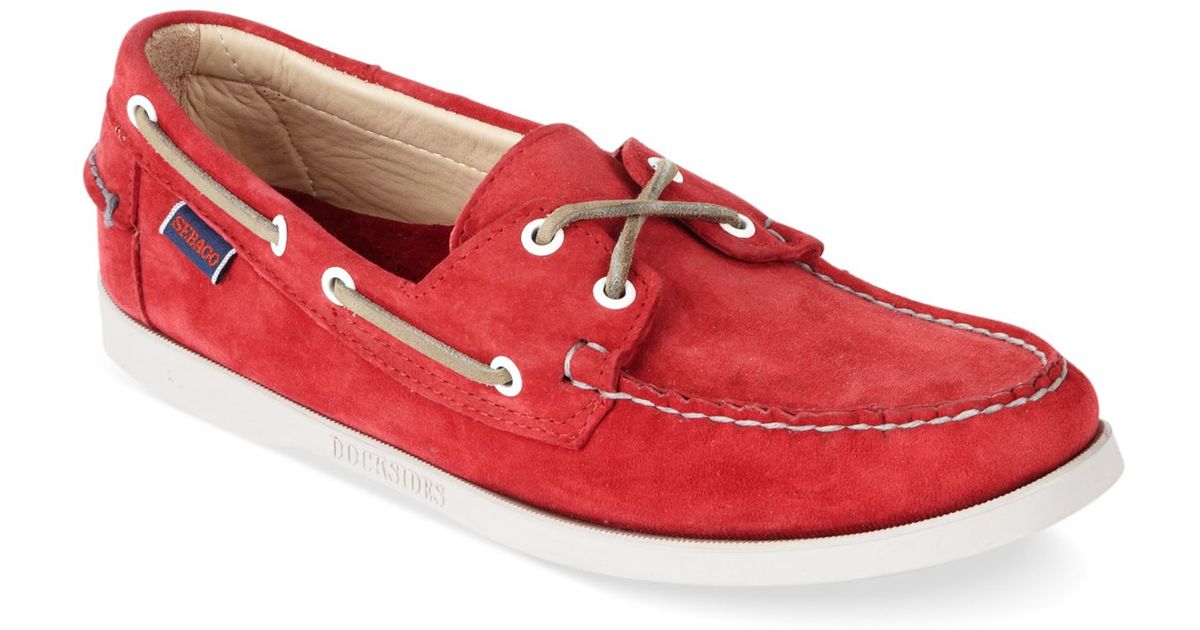 sebago docksides red