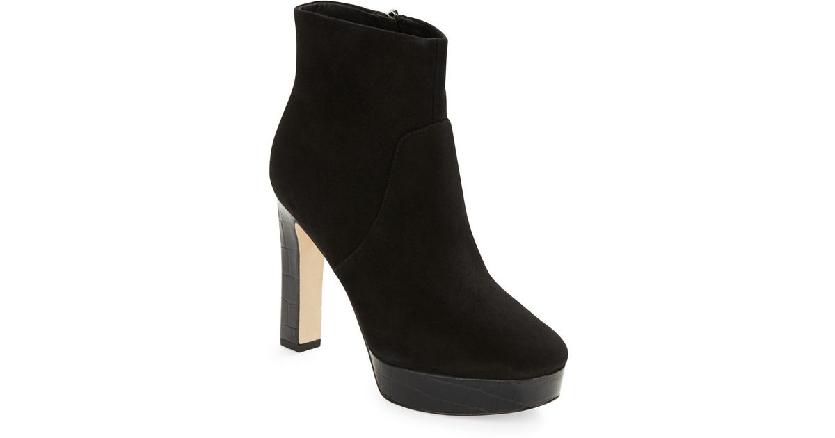 Black Suede Platform Booties Sale, 51 