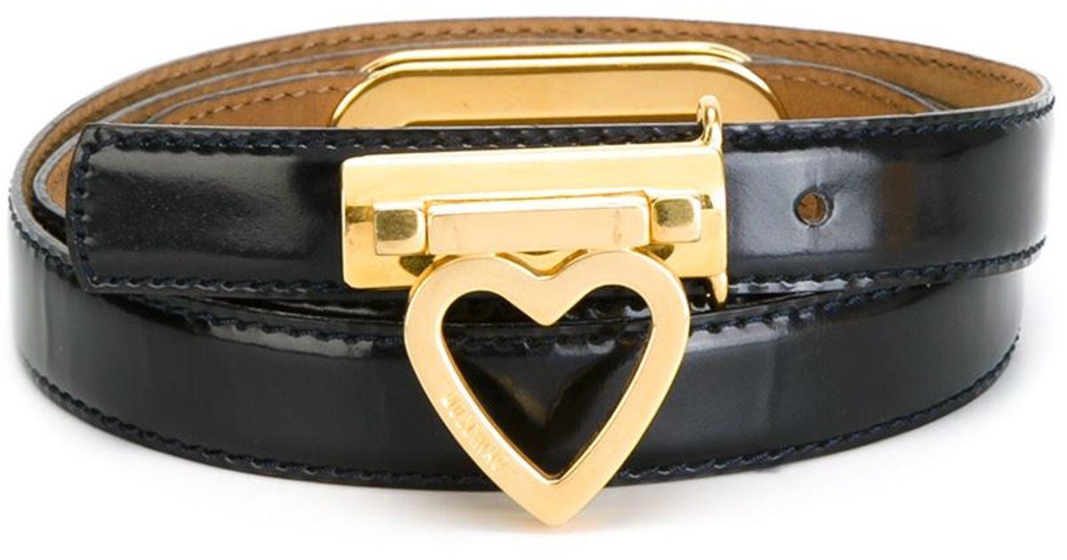 Moschino Heart Buckle Belt in Black - Lyst