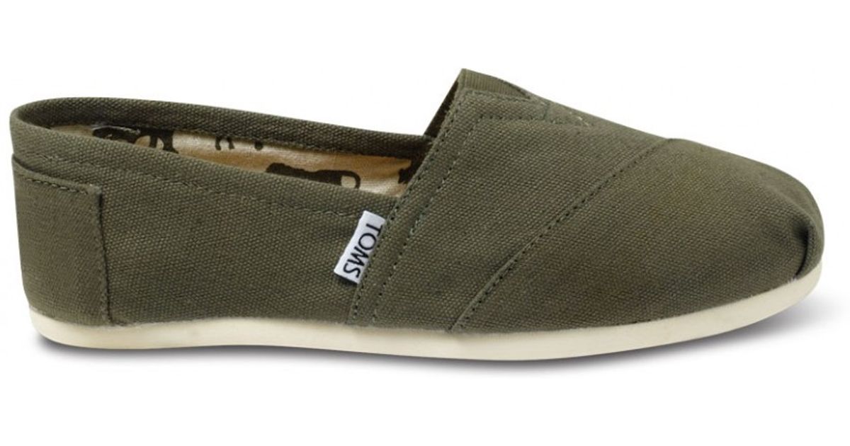 TOMS Olive Canvas Womens Classics in 